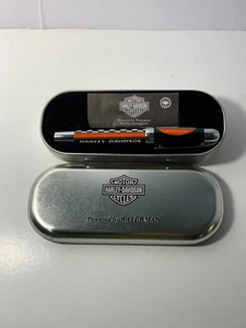 Harley Davidson Waterman Kugelschreiber orange schwarz kariert Flagge - Bild 1 von 8