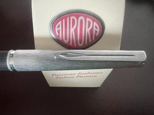 Stylo à Bille Aurora Magellano Laque Bleue Marbrée - Vintage Et élégant