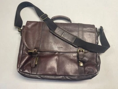 Bolso Mensajero Samsonite de Cuero Marrón De Colección para Laptop Foto 1 de 4