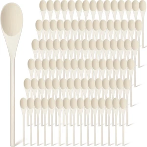 100 Stück 10 Zoll Holzlöffel - Ovale Koch- & Servierlöffel für Küche, Ba... - Bild 1 von 7