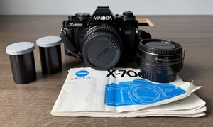 Minolta X-700 35mm SLR Camera w/ W.Rokkor-X 2.8 Lens, 2x-5 & Kodak 800 Film - Picture 1 of 7