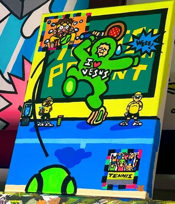 Pintura I LOVE JESUS, verde, 8x10, estilo pintura de dibujos animados, estilo japonés  Foto 1 de 4