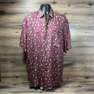 Vintage Robert Stock Silk Shirt Short Sleeve Button Up Size XL Golf Theme - Picture 1 of 7