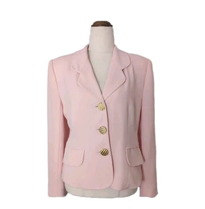 Louis Creation Pink Short Jacket Size 38 Women Elegant Tailored Blazer - Picture 1 of 8