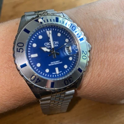 CROTON Sea Diver Watch Aquamatic 20ATM 660ft CA301304. Stainless Band. Untested. - Image 1 of 4