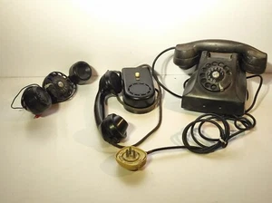 3 TELEFONI VINTAGE IN BACHELITE BAKELITE FATME VINTAGE RARO CITOFONO TELEFONO - Zdjęcie 1 z 19