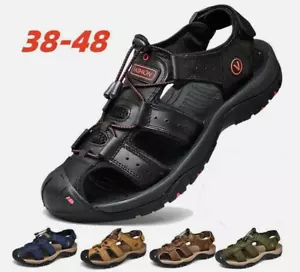 Herren Sommer Sandale Summer Trekkingsandalen Leder Freizeit Schuhe Outdoor - Bild 1 von 12