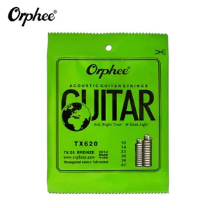 6pz Corde per chitarra acustica Orphee TX620 .010-.047 tensione extra leggera L7A4 - Foto 1 di 7
