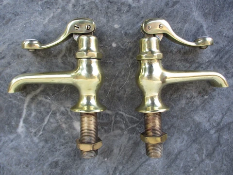 Vintage Brass 1 Lever Tap Faucet 3/4" Wash Basin Sink Water Jacob Delafon Paris Cover