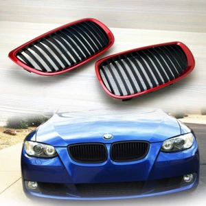 Para BMW E92 E93 M3 Serie 3 2D Único R Mate Negro Metal Estilo Parrilla Delantera - Imagen 1 de 5