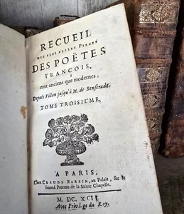 1692 COLLECTION OF THE MOST BEAUTIFUL PIECES BY FRENCH POETS, ANCIENT AND MODERN - Picture 1 of 8