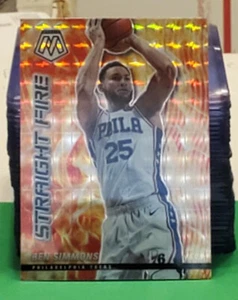 2020-21 Mosaic Straight Fire #12 Ben Simmons Prizm Philadelphia 76er Rare Insert - Picture 1 of 2