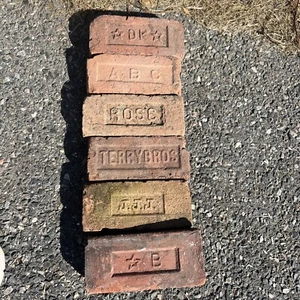 Rare 130 Yr Old Collector Bricks Six Unique Historic Clay Bricks Northeastern US - Picture 1 of 8