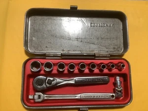Vintage CRAFTSMAN 1/4" Drive Ratchet Socket Set W/Case Made In USA =V= & Mixed - Picture 1 of 7