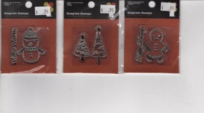 Imaginisce, Snag'em, sin abrir, estampillas transparentes, Navidad, invierno Foto 1 de 2