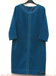 NEW ROMAN DRESS-SIZE 12-SLEEVES-TOP STITCHED-ZIPPED-TEAL BLUE-UNWORN with TAGS - Picture 1 of 5