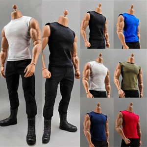 1/6 Men's Sleeveless T-shirt Tops Vest model For 12" Male Figure Doll - Picture 1 of 18