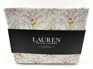 Nuovo! Set lenzuola Lauren Ralph Lauren King rosa blu floreale 4 pezzi campagna francese - Foto 1 di 8