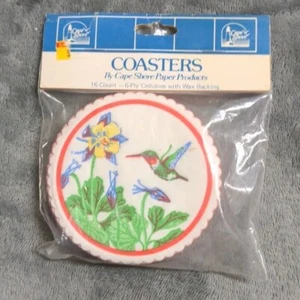 Vintage Hummingbird Coasters Cape Shore Paper Products 16 Count  - Picture 1 of 4