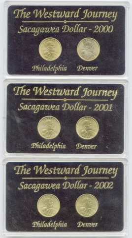 2000 - 2004 Sacagawea Dollar Westward Journey 5 Set 10 Coins DN216 Cover