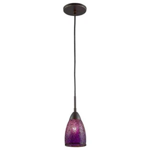 Pemberly Row 1-Light Glass Mini-Pendant in Bronze/Mosaic Purple - Picture 1 of 1