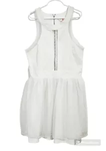 Guess Damen Weiß M Y2K Odele Cupcake Kleid Cut Outs Kokett - Bild 1 von 6