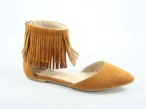 Women's Sexy Fringe Zipper Pointy Toe Flat Sandals Shoes Size 5.5- 11 New - Picture 1 of 19