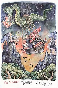 Original LEGO Art Castle Fright Knights 6037 Witch's Windship 11"x17" Poster - Picture 1 of 1