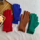 Warm Touch Screen Solid Woolen Full Finger Gloves Knitted Gloves Work Gloves