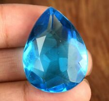 38.80 Ct Pear Lab-Created Swiss Blue Topaz Brazilian Gemstone Certified A63047