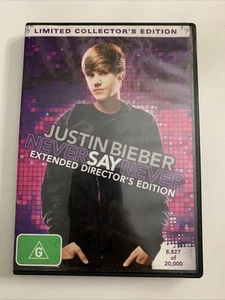 Justin Bieber Never Say Never (Limited Extended Directors Edition) DVD Region 4 - Picture 1 of 3