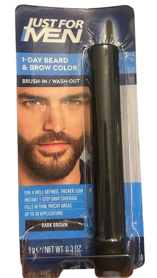 Color de barba y cejas Just For Men lavado 1 día 0,3 fl oz marrón oscuro Foto 1 de 1