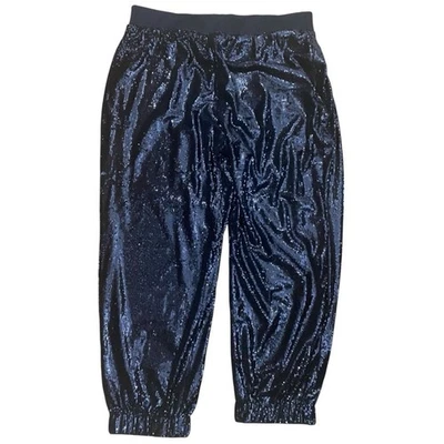 Impresionante pantalón WHBM negro con lentejuelas elegante forrado cintura elástica XL Foto 1 de 4