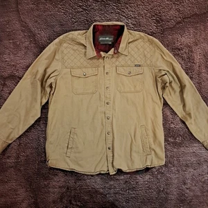 Eddie Bauer Mens Flannel Jacket Tan XL Tall - Picture 1 of 6