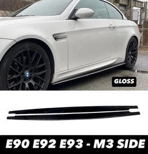 BMW 3 Series M3 E90 E92 E93 Side Skirts Extension Blades Gloss Black 2005-14 ABS - Picture 1 of 8