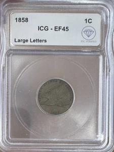 1858 Small Cents Flying Eagle ICG XF-45 Large Letters IDC Verified - Picture 1 of 2