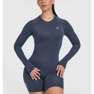 Top Oner Active True Blue Go To sin costuras ajustado manga larga talla S - Imagen 1 de 7