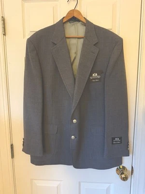 NUEVO* Blazer Stafford Para Hombres Talla 48R Gris Mezcla de Lana Chaqueta de Dos Botones *NUEVO CON ETIQUETAS Foto 1 de 4