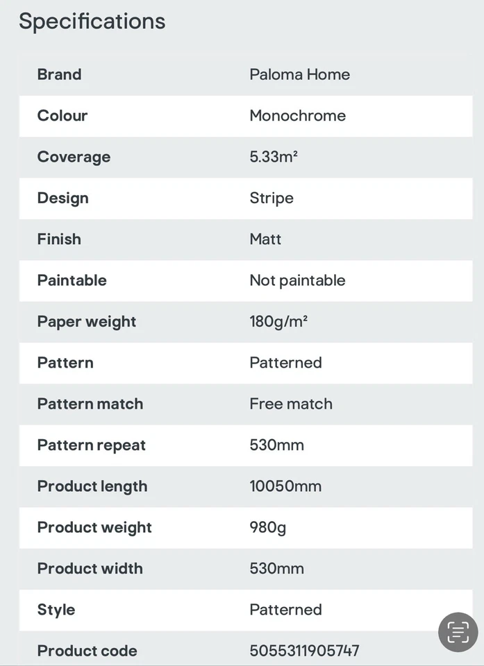 Cinco nuevos rollos de papel pintado blanco y negro monocromo Paloma Home. Foto 1 de 2