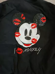 Disney Mickey & Co VINTAGE Damen schwarze PADDED Jacke Gr. M mit Pailletten’s - Bild 1 von 14