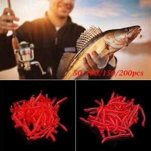 2cm/4cm Bass Fishy Smell Tackle bloodworm Fishing Lure EarthWorm Worm Red Baits