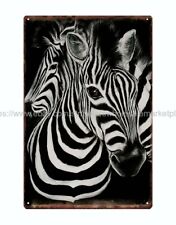 zebra stripes animal metal tin sign garden reproductions