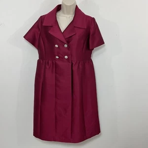 Vtg 1960 Vogue Americana cocktail dress silk size M raspberry mini rhinestones - Picture 1 of 10