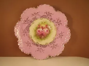 Vintage RC Monbijou Bavaria Piatto Decorativo Cinturino Rose Rosa - Foto 1 di 9