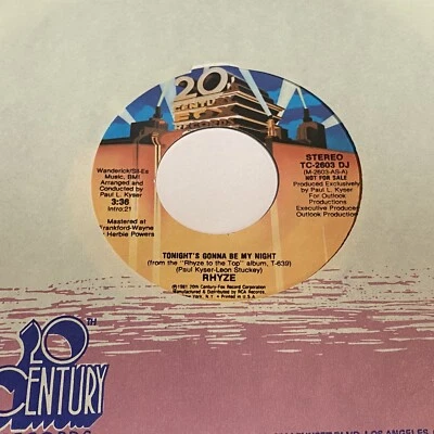 Rhyze: Tonight's Gonna Be My Night (Stereo) / (Mono) 45 - Modern Soul Boogie Foto 1 de 2