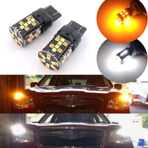 2x No Hyper Flash 7443 7444 Switchback LED Front Turn Signal Parking Light Bulbs - Bild 1 von 12