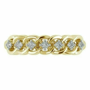 Simulated Diamond Adjustable Toe Ring Foot Jewelry 10K Yellow Gold Plated Silver - Picture 1 of 4