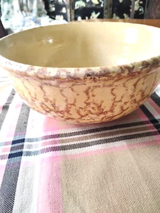 Vintage Red Wing? Mixing Bowl Stoneware Sponge Ware  Splatter Cake 10” - Picture 1 of 4