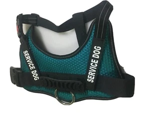 Service Dog Harness With 2 Patches, Color Teal, Sz M (New W/O Tags) - Picture 1 of 3