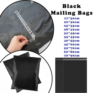 Bolsas de correo negras poli franqueo postal auto sellado - TODOS LOS TAMAÑOS - Imagen 1 de 83